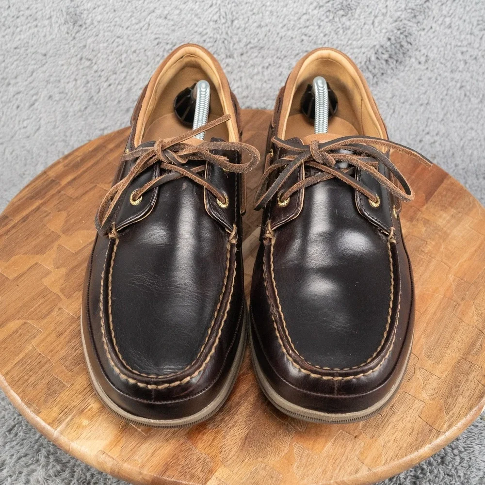 Sperry Top Sider 2 Eye Gold Cup Collection Boat Shoes Size 12 M Brown
